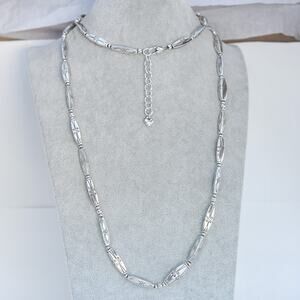 Brighton Marrakesh Long Necklace Silver Plated Etched Retired 38-40" Adjustable